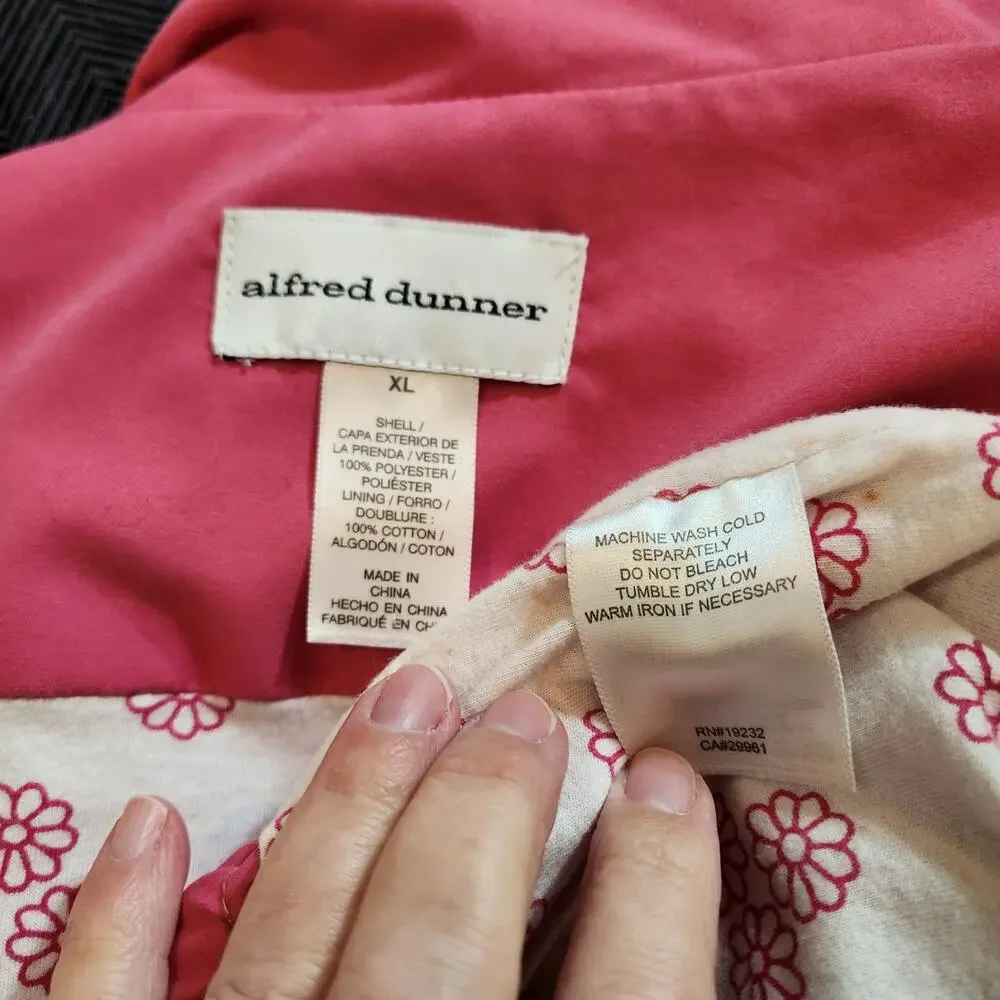 ALFRED DUNNER VTG Pink White Daisy Lined Tracksuit Womens Extra Large XL FLAWED